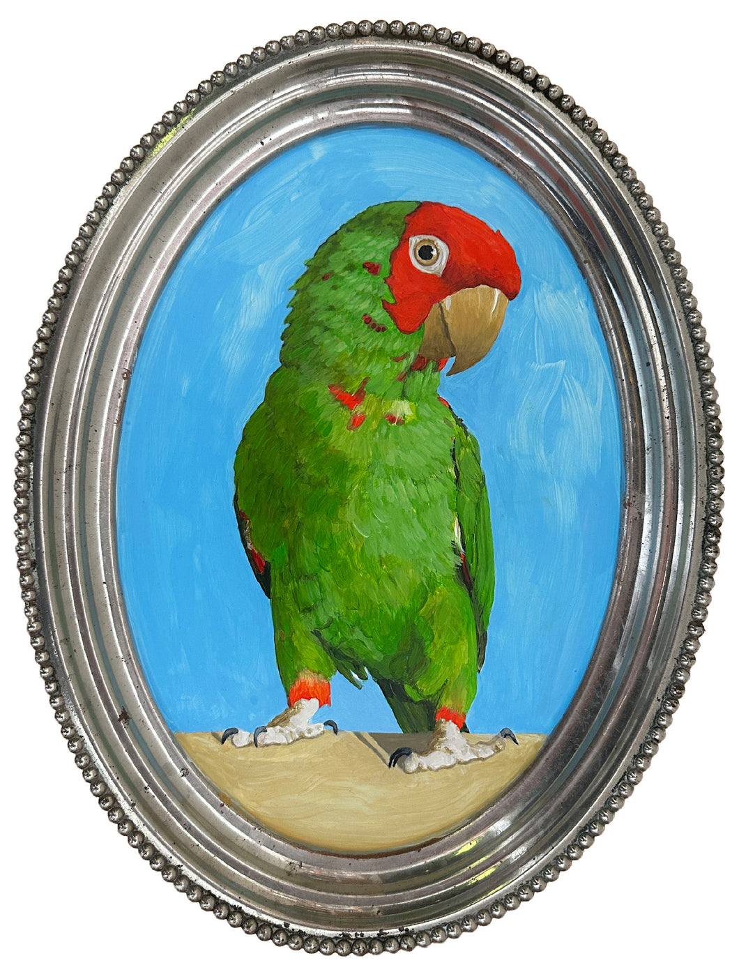 Cherry-Headed Conure Parrot Tray by Bill Samios Artware Editions