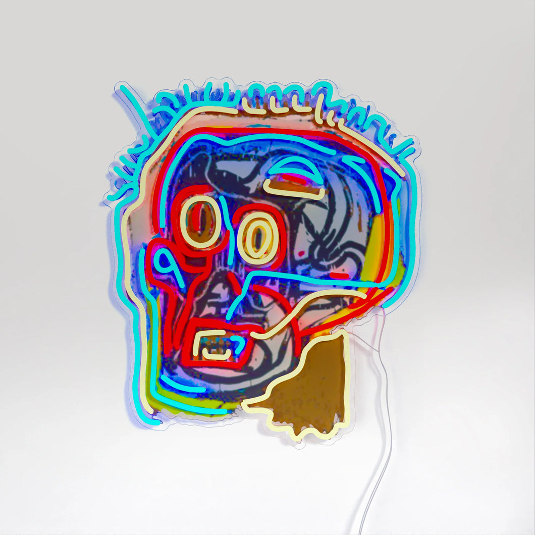 Skull Neon Sign by Jean-Michel Basquiat