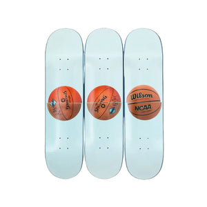 Three Ball 50/50 Tank (Spalding Dr. JK Silver Series, Wilson Supershot) by Jeff Koons Limited Edition Skateboard Deck Triptych Skateroom