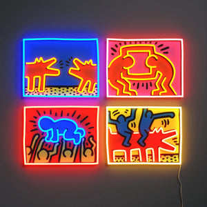 Mix Colored Keith Haring Neon Sign