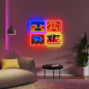 Mix Colored Keith Haring Neon Sign
