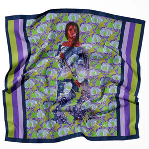 Green Floral Silk Scarf by Kehinde Wiley  Artware Editions   