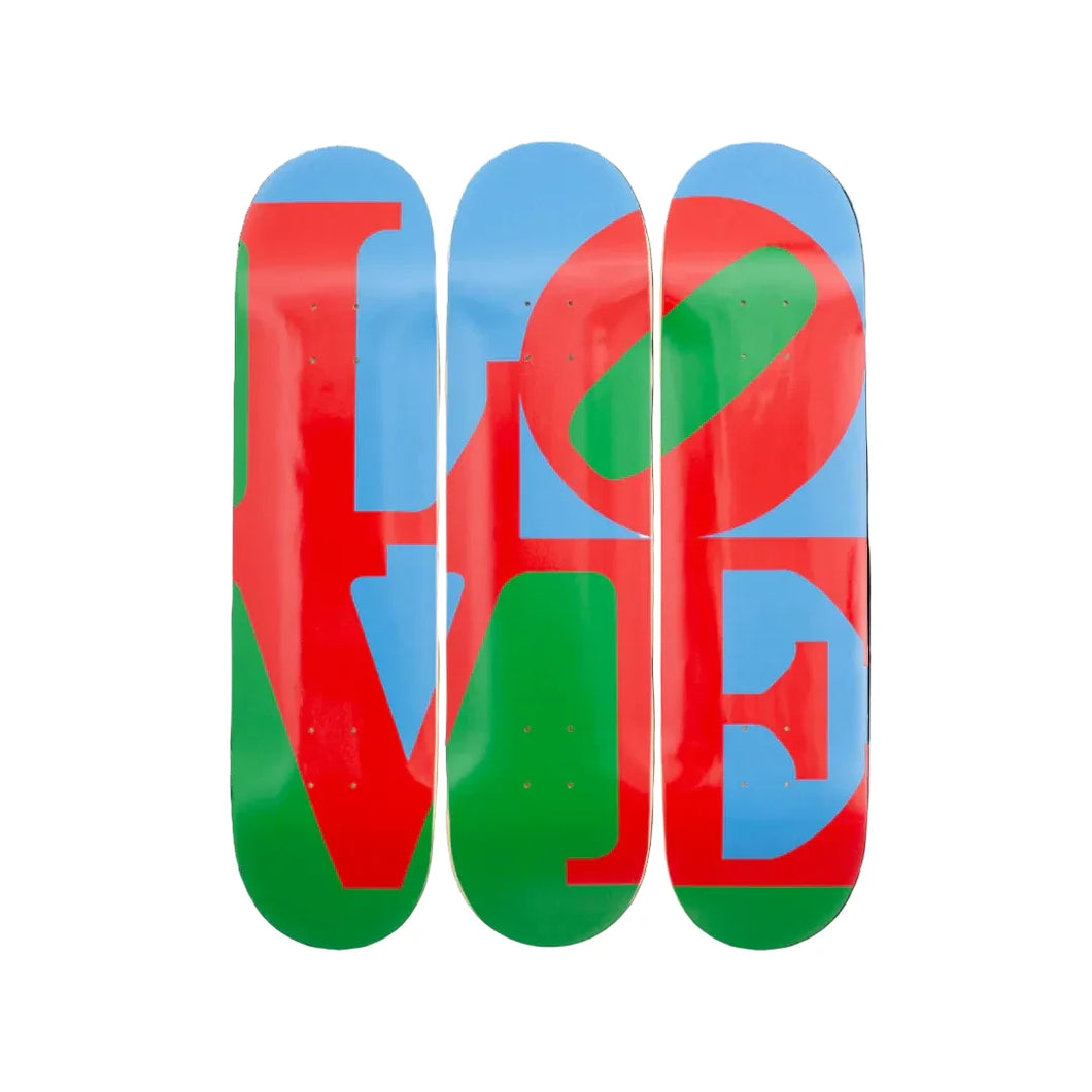 LOVE by Robert Indiana Skateboard Deck Triptych Skateroom