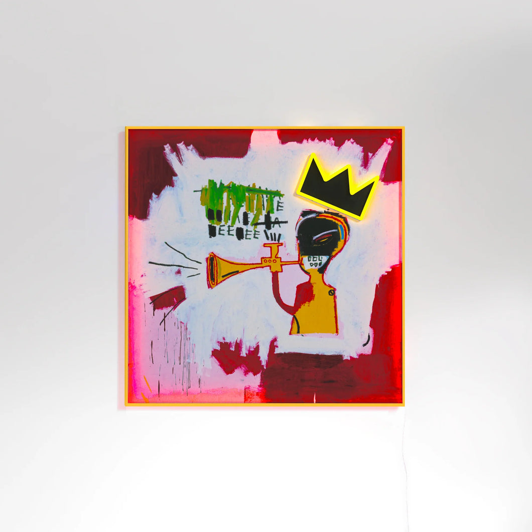 Trumpet Painting by Jean-Michel Basquiat Neon Sign