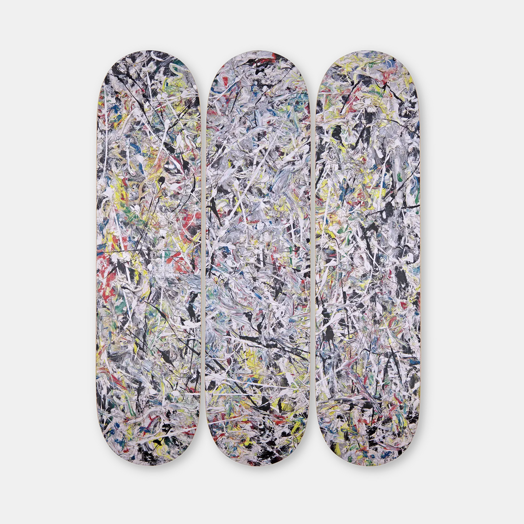 White Light by Jackson Pollock Skateboard Deck Triptych Skateroom