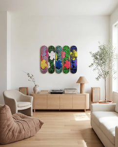 Flowers by Andy Warhol Skateboard Deck Box Set (Pentaptych)