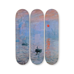 Impression, soleil levant by Claude Monet Skateboard Deck Triptych Skateroom