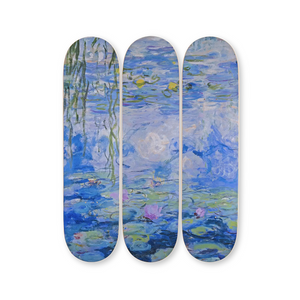 Les nymphéas by Claude Monet Skateboard Deck Triptych Skateroom