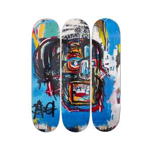 Untitled Head (Skull 2) by Jean-Michel Basquiat Skateboard Deck Triptych Skateroom