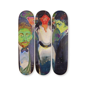 Jealousy by Edvard Munch Skateboard Deck Triptych Skateroom