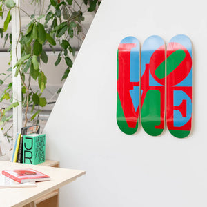 LOVE by Robert Indiana Skateboard Deck Triptych Skateroom