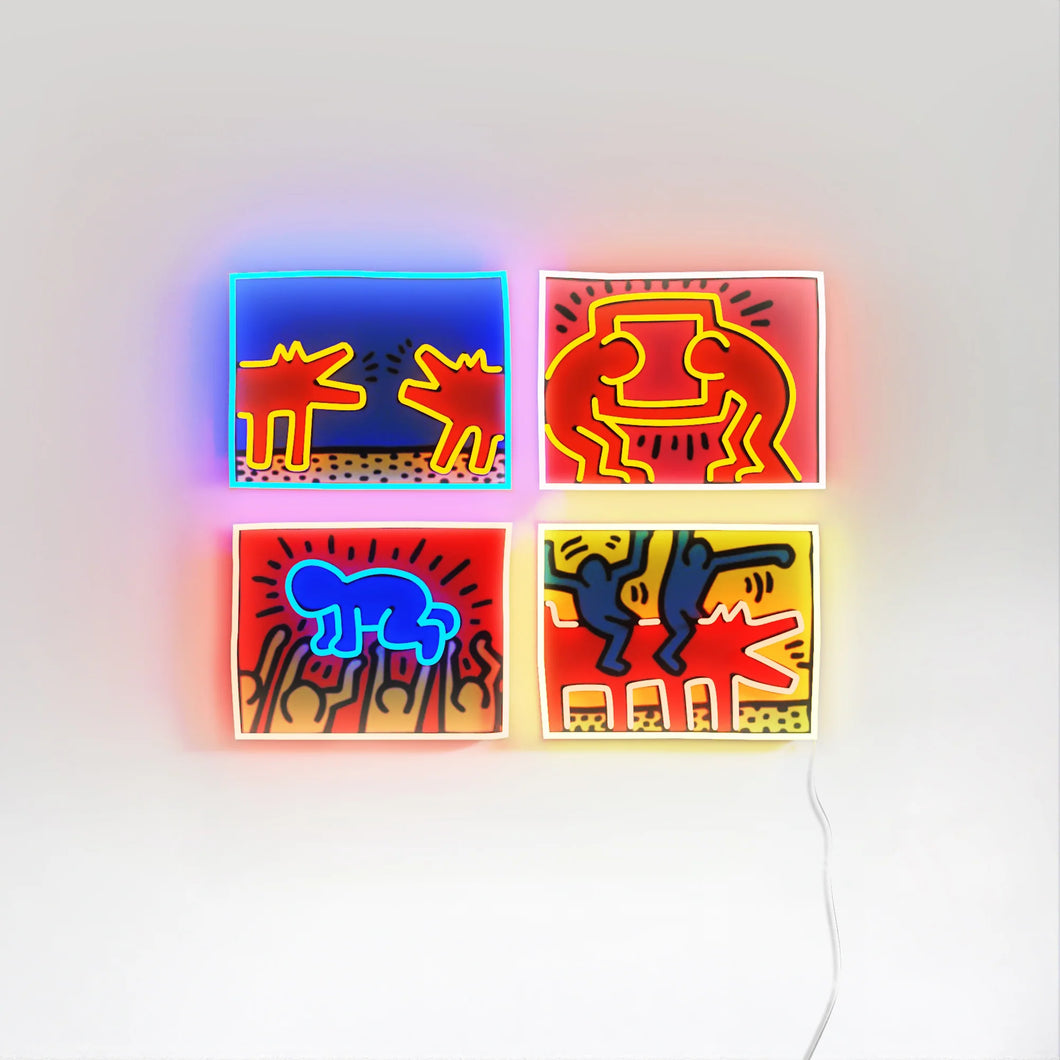Mix Colored Keith Haring Neon Sign