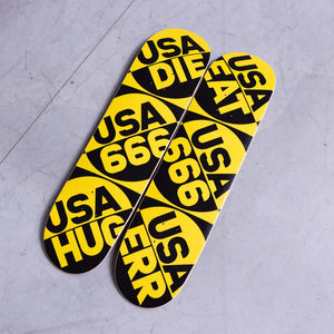 USA 666 by Robert Indiana Skateboard Deck Diptych Skateroom