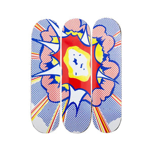 Explosion by Roy Lichtenstein Skateboard Deck Triptych Skateroom