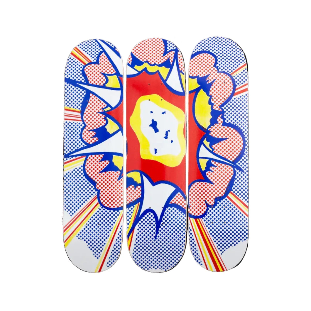 Explosion by Roy Lichtenstein Skateboard Deck Triptych Skateroom