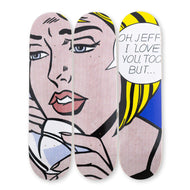 Oh Jeff...I Love You, Too...But...Skateboard Triptych by Roy Lichtenstein Artware Editions