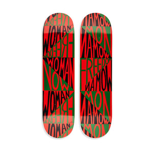 Woman Freedom Now Skateboard Diptych by Faith Ringgold  Artware Editions   