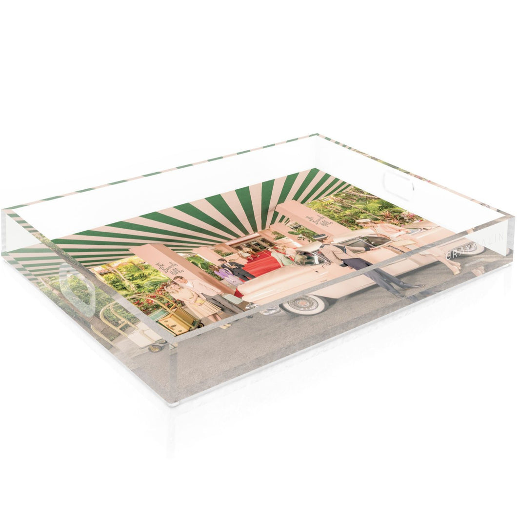 The Beverly Hills Hotel Tray by Gray Malin  Artware Editions Serving Tray w/ Handles (22.5 x 14.5