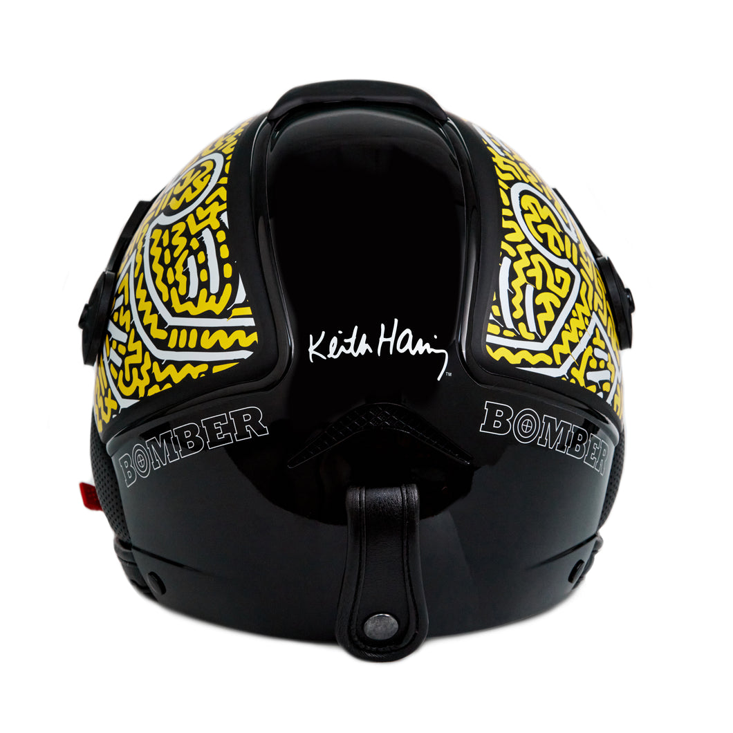 bomber art motorcycle helmet Keith Haring (Bright Vibes) Bomber Helmet – Artware Editions