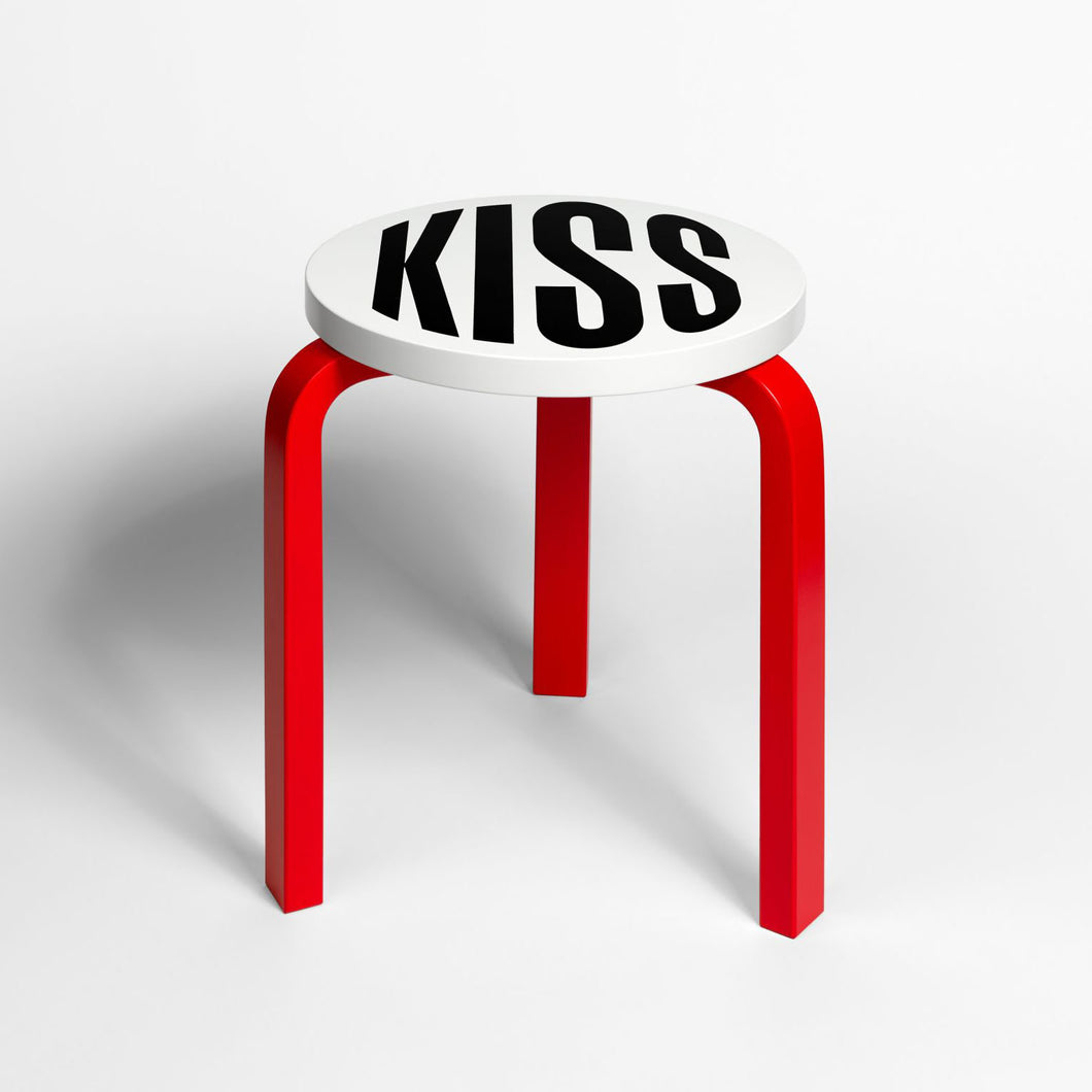 Untitled (Kiss) Stool by Barbara Kruger  Artware Editions   