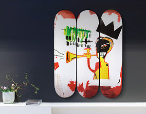 Trumpet by Jean-Michel Basquiat Skateboard Deck Triptych Skateroom