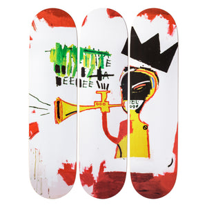 Trumpet by Jean-Michel Basquiat Skateboard Deck Triptych Skateroom