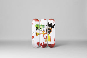 Trumpet by Jean-Michel Basquiat Skateboard Deck Triptych Skateroom