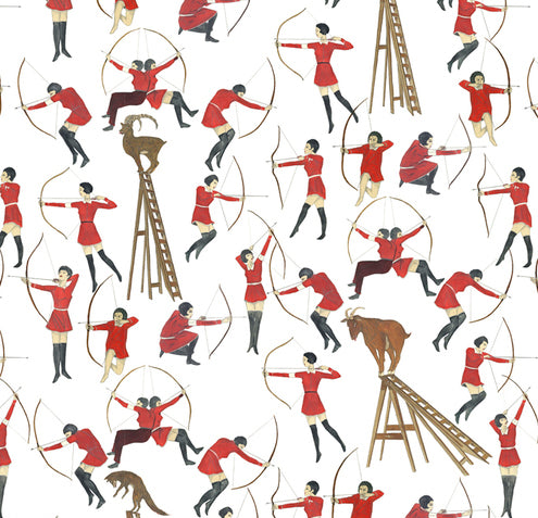 Cupid's Arrow Wall Covering by Marcel Dzama ARTISTS,OBJECTS Maharam   