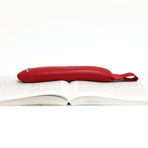 The Bookworm by Malia Jensen  Artware Editions short (10.75" long) Really Red 