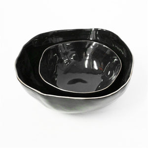 Molosco Bowls by Laura Letinsky ARTISTS,GIFTING,OBJECTS vendor-unknown Black with Platinum Trim medium bowl (6.75") 
