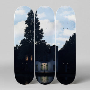 L'empire des Lumières Skateboard Decks after René Magritte  Skateroom   