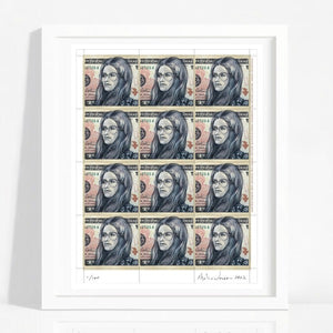 Gloria Steinem Poster Stamps by Malia Jensen  Artware Editions Framed ($300)  