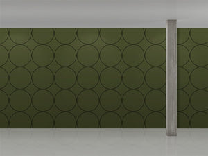 Circle Cutter's Room Wallpaper by Rosemarie Trockel OBJECTS,ARTISTS Maharam Olive  