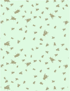 Flypaper Wallpaper by Rob Wynne ARTISTS,OBJECTS vendor-unknown After Eight Mint (silver metallic fly) - double roll  