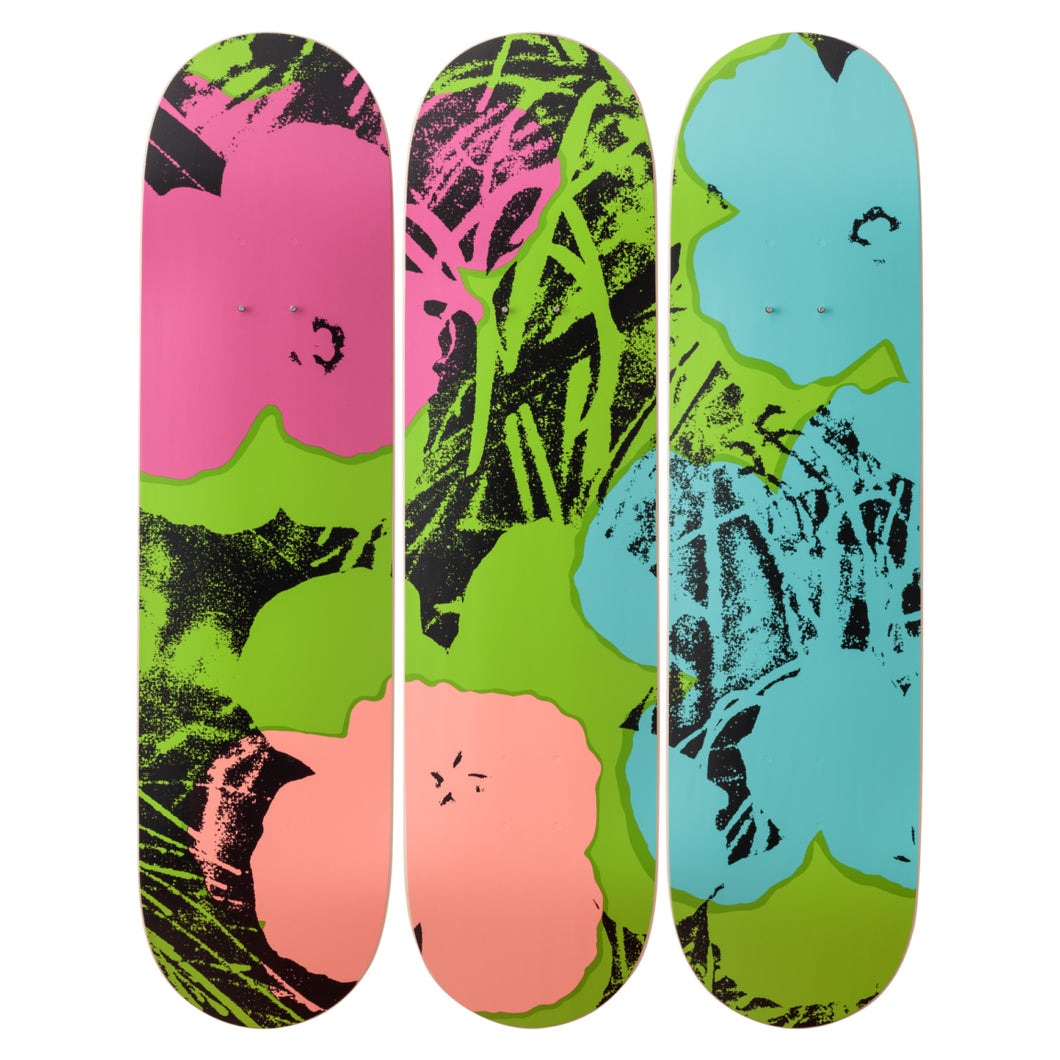 Flowers (Green/Pink) Skateboard Decks after Andy Warhol  Skateroom   