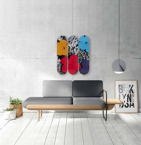 Flowers (Grey/Red) Skateboard Decks after Andy Warhol  Skateroom   