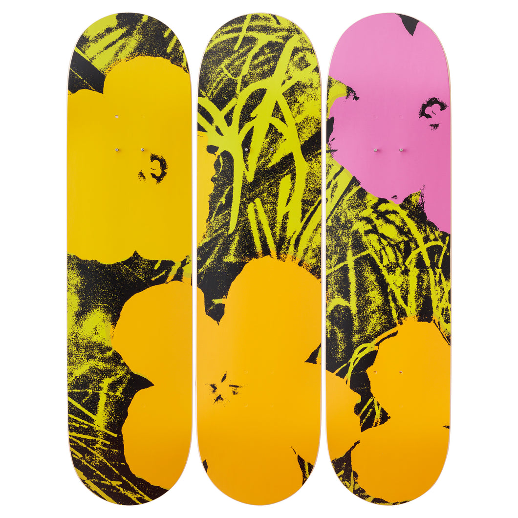 Flowers (Lime/Orange) Skateboard Decks after Andy Warhol  Skateroom   
