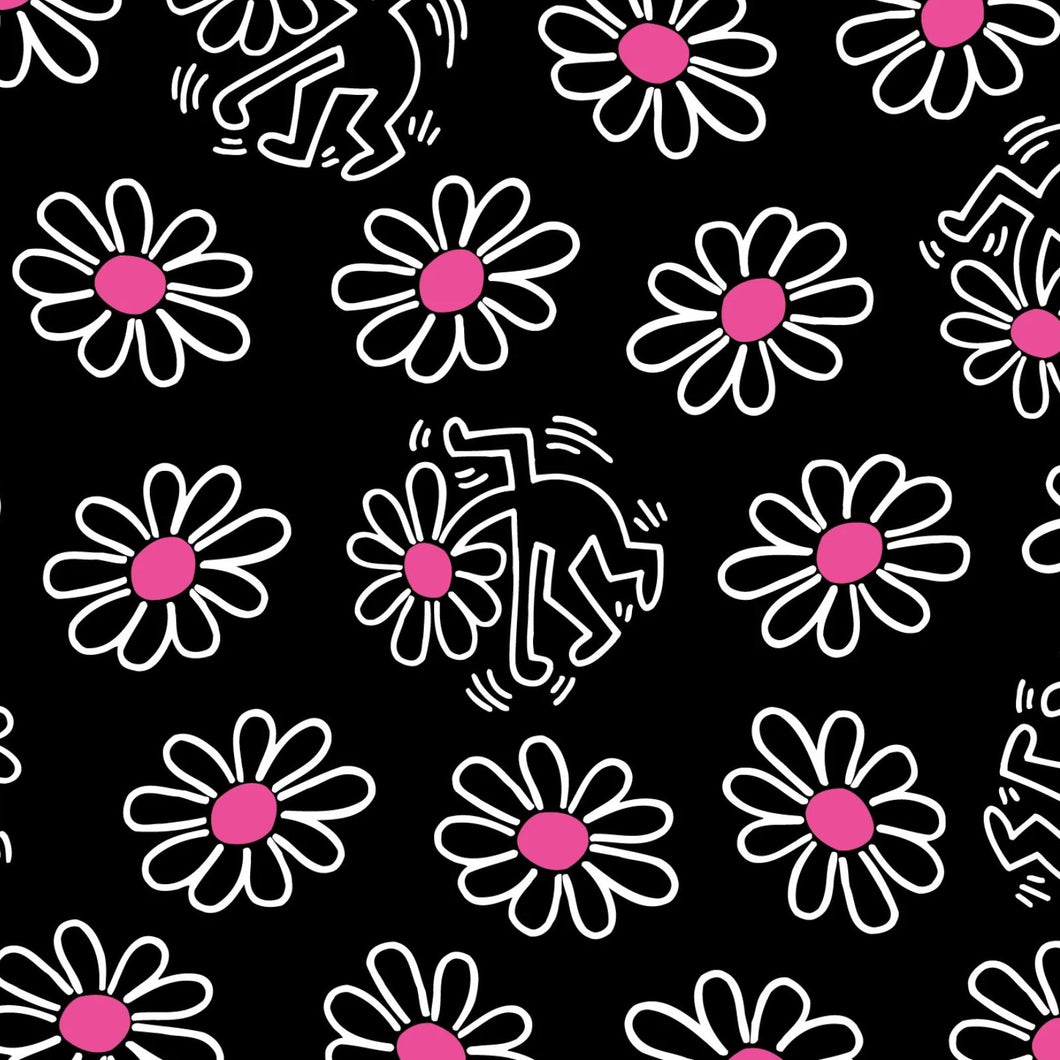 Flower Child Wallpaper by Keith Haring  Artware Editions Eightball Black  