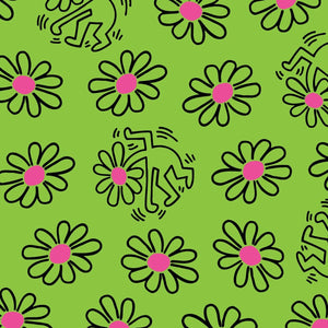 Flower Child Wallpaper by Keith Haring  Artware Editions Grass Green  