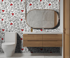 Heart Magnet Wallpaper by Keith Haring  Artware Editions   