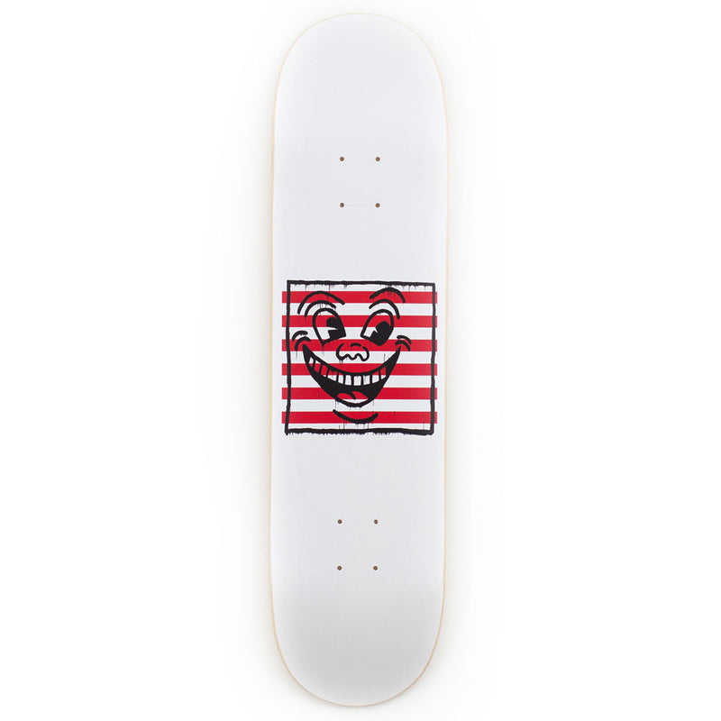 Untitled (Smile on Stripes) by Keith Haring Skateboard Deck
