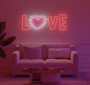 Radiant Love Neon Sign by Keith Haring  Artware Editions   