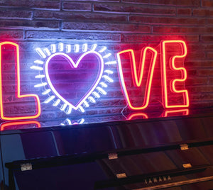 Radiant Love Neon Sign by Keith Haring  Artware Editions   