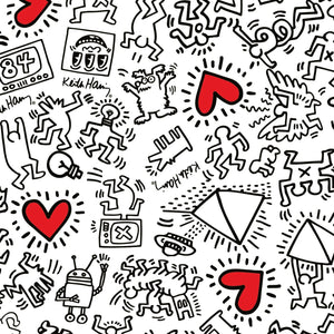Heart Magnet Wallpaper by Keith Haring  Artware Editions White Cloud  