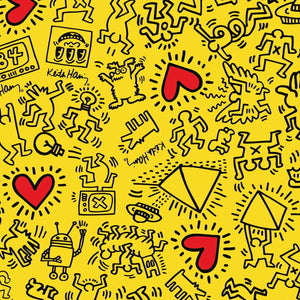 Heart Magnet Wallpaper by Keith Haring  Artware Editions Sunflower Yellow  