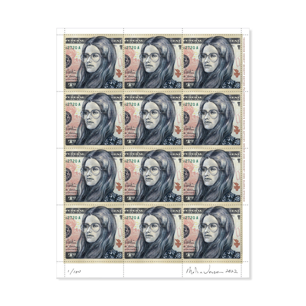 Gloria Steinem Poster Stamps by Malia Jensen  Artware Editions Unframed ($250)  