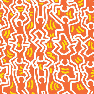 Dancing Man Wallpaper by Keith Haring  Artware Editions Orange Slice  