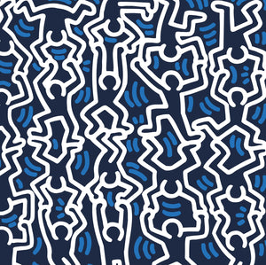 Dancing Man Wallpaper by Keith Haring  Artware Editions Deep Blue Sea  